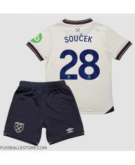 Günstige West Ham United Tomas Soucek #28 Auswärts Trikotsatzt Kinder 2025-26 Kurzarm (+ Kurze Hosen)